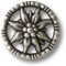 Knopfparadies - 5er Set Bezaubernde altsilberfarbene Edelweiß Trachten Knöpfe mit Durchbruch/Altsilberfarben/Metall Knöpfe/Ø ca. 25mm