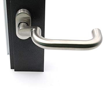 ECO Schulte Türdrücker auf Ovalrosette Halbgarnitur Edelstahl D-115