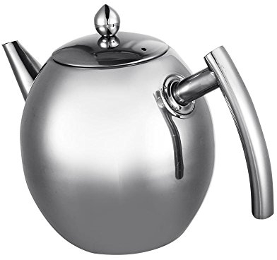 Bollitore per teiera in acciaio inox con filtro grande capacità, 1L / 1,5L(1500ml)