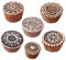 Royal Kraft Henna Holz Druck Attraktiv Runden Blumen Muster Blocke Stempel (Set von 6)