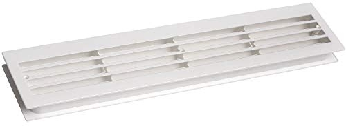 Lüftungsgitter für Zimmertüren, 454 x 90 mm, TS 40 mm, Kunststoff weiß