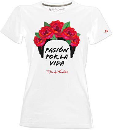 Blasfemus T-Shirt Frida Kahlo Ufficiale Scritta Pasión por la Vida - Maglietta Donna