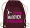 Turnbeutel Rucksack - Echte Mädchen turnen I Geschenk Turnerin - Unisize - Bordeauxrot - kunstturnen kinderturnbeutel sport turn beutel für turner 25. geburtstag gymnastic stoffbeutel sportbeutel