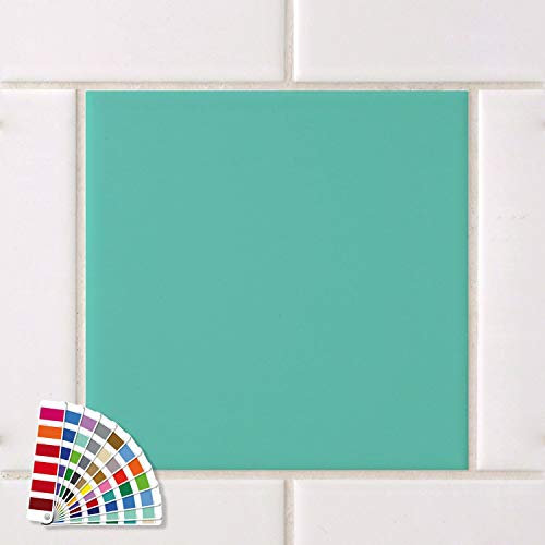 GRAZDesign Fliesenaufkleber matt Bad Küche einfarbig Fliesenfolie Klebefliesen Klebefolie auf Fliesen - 15x15cm / mint matt