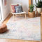 SAFAVIEH Boho Teppich für Wohnzimmer, Esszimmer, Schlafzimmer - Tulum Collection, Kurzer Flor, Elfenbein und Fuchsia, 160 X 229 cm