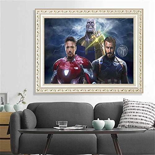 Better Selection DIY 5D Diamond Art Kit for Adult Kids, Iron Man Old Thanos Superhero Full Drill Embroidery Cross Stitch Picture Supplies Arts Craft for Home Wall Decor Paint 11.8x15.7 inch