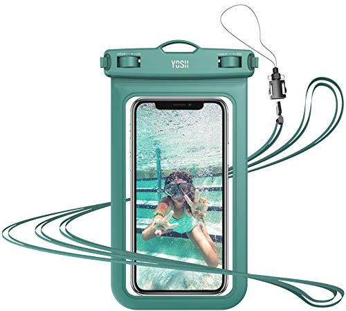 YOSH Green Waterproof Phone Case, Underwater Waterproof Phone Pouch for Swimming Beach Fishing Dustproof for iPhone 16 15 14 13 12 11 Pro Max, Samsung S25 S24 S23 S22 Ultra, HUAWEI P30 up to 7.0