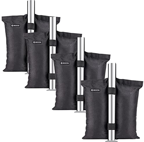 BROSYDA Juego de 4 Bolsa de Arena, Pesos para Carpas de Grado Industrial 1680D, Bolsas de Peso para Carpas, Revestimiento de PVC, Pesos para Gazebo Emergentes de Patio al Aire Libre (Doble Tubo)
