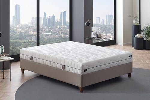 Yatas Bedding Royal Duo 7 Taschenfederkernmatratze, 100% Polyester, weiß, 200 x 200 cm