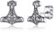 FaithHeart Edelstahl Viking Mjölnir Ohrstecker Wikinger Ohrstecker mit Thors Hammer Symbol Punk Retro Ohrschmuck mit Geschenkebox für Herren Jungen
