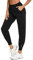 Aseniza Jogginghose Damen Sporthose Lang Baumwolle Trainingshose Sweathose High Waist mit Streifen für Sport Yoga Gym,Schwarz-1,XXL