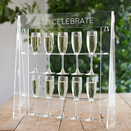 Ginger Ray Acrylic Drinks Wall Stand Holder for Weddings, Parties & Hen Parties,White