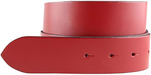 BELTINGER Gürtel aus 100% echtem Leder ohne Schnalle 4 cm | Jeans-Gürtel für Damen Herren 40mm | Spaltleder-Gürtel 4cm | Rot 85cm