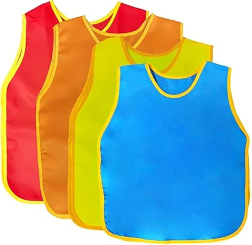 OUOOBEA 4Pack Smock for Kids, Kids Painting Apron, Age 2-6 Years | Children Waterproof Art Smock Painting Feeding, Toddler Paint Smock for Handwork, Cooking, Gifts
