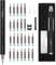 ORIA Cacciavite Elettrico di Precisione, 28 in 1 Portatile Kit Cacciavite Magnetico con 24 Puntes, Ricarica USB & 3 Illuminazione a LED, Kit di Strumenti Riparazione per Smartphone, Computer - Nero