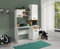 Marmex Meble - Schreibtisch mit Schublade und Schrank - Schreibtisch für das Kinderzimmer, Jugendzimmer - 125x195x52,5, Weiß + Riviera Eiche
