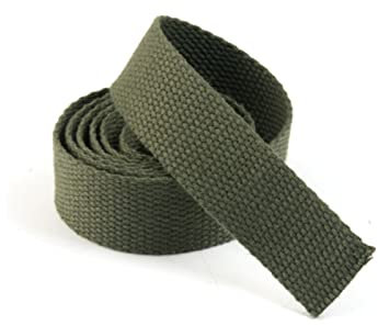 LIMIMIH 25mm 38mm Breit Baumwolle Gurtband , 5 Meter Canvas Baumwollband für Rucksäcke Nähen (25MM, Armeegrün)