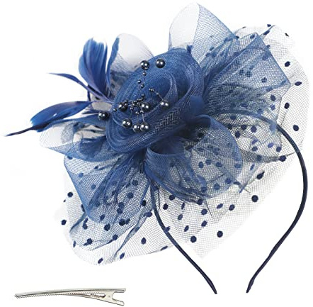 Fascinator Hüte Braut Feder Kopfschmuck Damen Mädchen Haar Clip Accessoire Cocktail Haarschmuck Kirche Vintage Klassisch Kopfbedeckung 20er Jahre Stirnband Mesh Hochzeit Haarnadel Tea Party