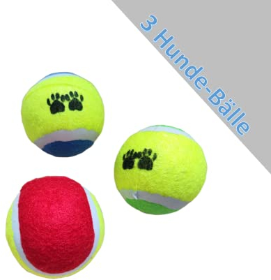 Hundebälle bunt Hundespielzeug Haustier Katze Ball Spielen Hund Tennisball Dog Toys Hundeball Spaß Agility Training Ausdauer auspowern Tennisbälle Ø ~6,5cm Helle Farben gut auffindbar (3 Stück)