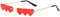 Sonnenbrille in Herzform, Herz Sonnenbrille, Vintage Sonnenbrille Hippie Stil Sonnenbrillen, Rave Brille Schnelle Brille Rave für Hippie Party Zubehör, Unregelmäßige Form Retro (Red, One Size)