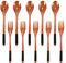 XIAOJUN Wooden Spoons Forks Set Japanese Style Wooden Utensils Set for Eating Wood Flatware Set Reusable (Black,10 Pieces)
