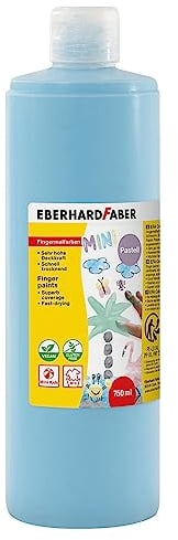 Eberhard Faber 578948 - Fingerfarbe EFA Color, pastell blau, 750 ml, schnelltrocknend und auswaschbar
