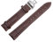 QUARKZMAN Braun Leder Uhrenband 15mm Geprägt Oberfläche Rindsleder Uhrenarmband mit Faltschließe für Männer und Frauen