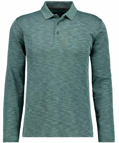RAGMAN Herren Softknitpolo Flammdesign, Langarm Moosgrün-318, L