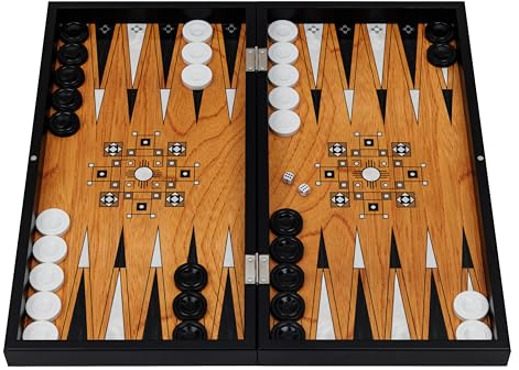 HBS GAMES Eternal Desert Design Backgammon Brettspiel 48 Zentimeter aus Holz mit Acryl-Spielsteinen Freunde und Erwachsene