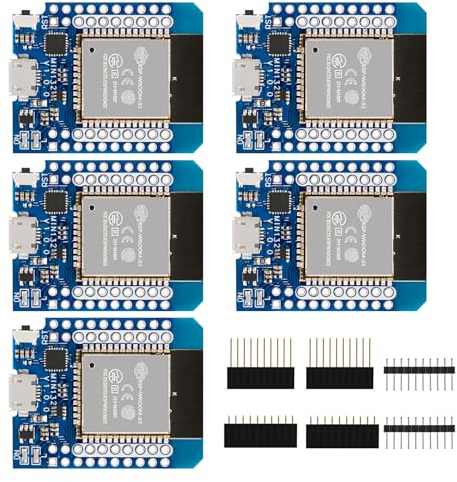 APKLVSR 5 Stück ESP NodeMCU Modul WiFi + Bluetooth Dual-Core Internet Entwicklungsboard ESP für Arduino(Micro USB Port)