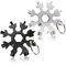 Qinsky 18 in 1 Schneeflocke Multitool Werkzeug Adhesive,2 Pcs Schneeflocke Multitool Tragbares Schneeflocken Multitool Schneeflocke Werkzeug Mit Schlüsselanhänger