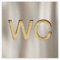 Edelstahl WC-Schild mit Holz - selbstklebend & pflegeleicht - Design Toiletten-Schild W-01-E-HE