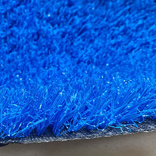 Premium Kunstrasen, 20 mm dick, synthetischer Rasenteppich für den Innen- und Außenbereich, ideal für Balkone, 2 x 4 m, Blau, Rasengröße
