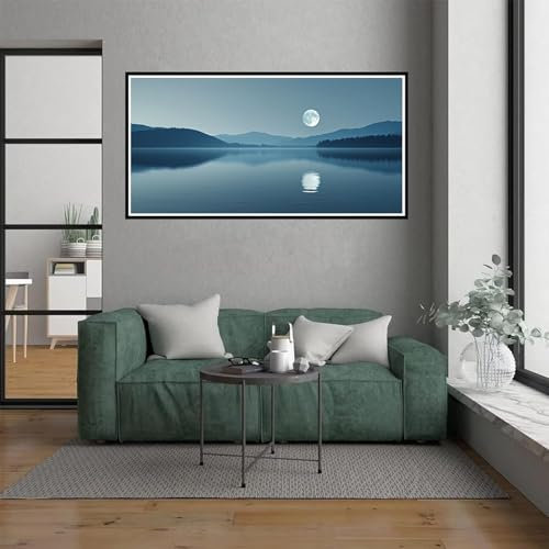 Peinture Numero adulte Paysage Peinture par Numéros Lune Peinture par Numéro Kits pour Enfant, avec Pinceaux Peinture de Dessin de Pigment acrylique par Tableau Decoration Murale 70x140xm(Sans Cadre)