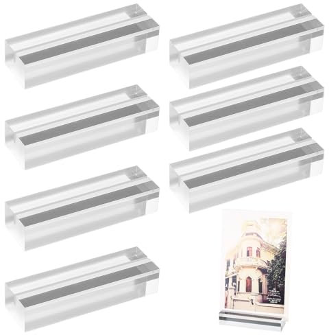 qxayxa 7 Pcs Porte Carte en Acrylique Transparent, Porte Menu, Porte Nom Table, Supports de Cartes en Acrylique, Porte Carte Postale, Porte Cartes Photo pour Mariages Fête Restaurants