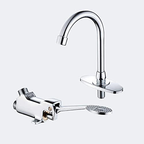 Alle Kupfer Mischbatterie Labor Becken Fußpedal Wasserhahn Moderne Badezimmer Waschbecken Mischbatterie Wasserhähne Home Single/Kaltes Wasser