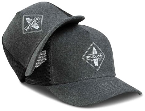 Soulbuddy Trucker Cap Herren Trucker Cap Kinder – 2er-Set Familien Outfit Set – Geschenk Vatertag – Vatertagsgeschenk – Vater Sohn Partnerlook – Dark Grey – One Size und Kids L