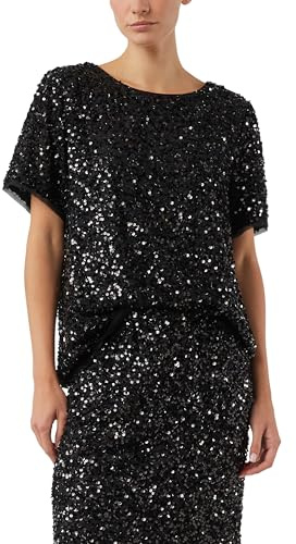 Comma Damen Blusenshirt mit Pailletten Bluse