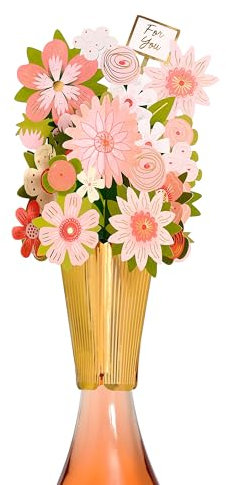 UK Greetings | Bottle Topper | Wine/Champagne Stoppers | Birthdays/Thank You Teacher/Weddings | Floral Design | 24x15cm