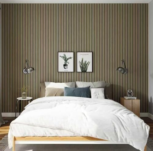 Jobu Acoustic Wall Panels in Walnut with Black Backing, 240cm x 60cm, (10 Pack)