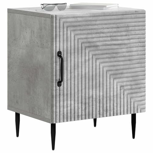 vidaXL Nachttisch 2 pcs Betongrau 43 x 34,5 x 50 cm Holzwerkstoff, Vintage Nachttisch, rechteckiger Stauraum, kompakter Beistelltisch, Elegantes Schlafzimmermöbel, praktischer Organizer