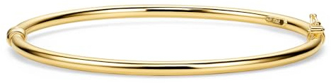 OROVI Armreif Gold für Damen 18 Karat vergoldetes 925 Sterlingsilber Armband im gedrehten Design mit Scharnierverschluss und Kerbstift Made in Italy Geliefert in Schmuckschachtel
