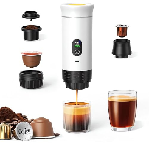 JORPETS Cafetera de café espresso eléctrica portátil,3 en 1 Cafetera Portátil Espresso con Calentamiento Rápido,minicafetera de viaje,Ideal para Viajes, Oficina y Camping