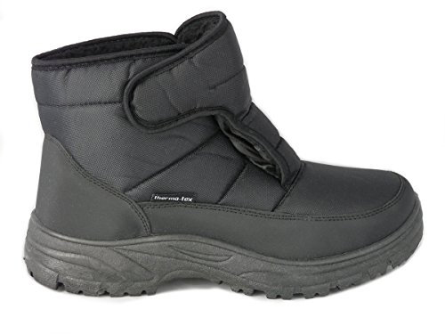 Cushion Walk Thermo-Tex Fleece Lined Men's Snow Boots Size 7-11 (9 UK / 43 EU, Black)