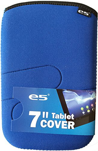 e5® 7 Zoll universal Tablet Tasche aus Neopren Farbe BLAU für alle Geräte bis 7