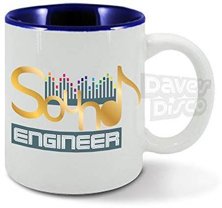 Sound Engineer, Music Notes, DJ, Sound Technician, Singer, Songwriter, Funny Gift idea, Mens Blue Mug, Cup