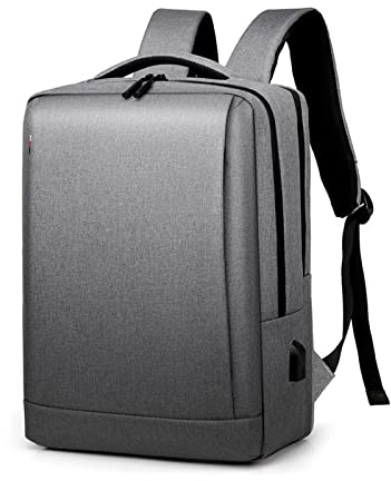 FANDARE Rucksack Laptop Wasserdicht Handgepäck Rucksack Schulrucksack Herren mit USB-Ladeanschluss Rucksäcke mit 15.6 Zoll Laptopfach für Business Arbeit Reise Schulranzen Daypacks Grau B