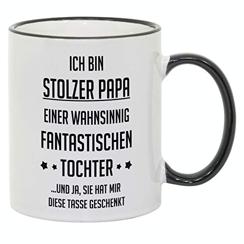 geschenke-fabrik.de Tasse mit Spruch/Schriftzug Ich bin stolzer Papa... 330 ml als Geschenk zum Geburtstag, Vatertag oder zu Weihnachten