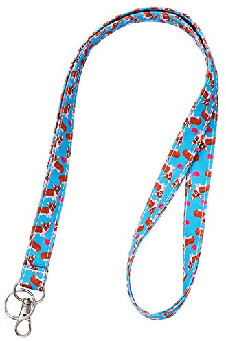 LParkin Corgi Schlüsselband für Hunde, Ausweishalter, Schlüsselband, Ausweishalter, Baumwollstoff, Lehrer, Geschenk, Kollegen, Geschenk für Ihren Chef