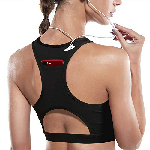 DMYG Sport BH Yoga BH Fitness BH High Impact Back Pocket Sports Bra Racerback Activewear Bras Mit Padded Für Running BH Für Damen